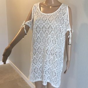 White Coverups Cold Shoulder